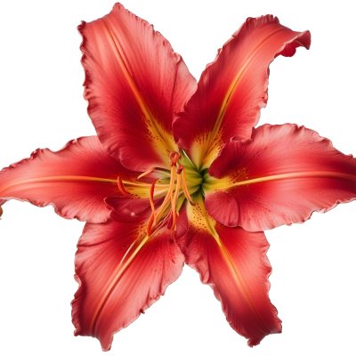 A Vibrant Red Lily With Delicate Petals Showcasing Intricate Details And Textures Set Against A Clean White Background Highlighting The Flower S Natural Beauty 13 703d