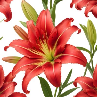 A Vibrant Red Lily With Delicate Petals Showcasing Intricate Details And Textures Set Against A Clean White Background Highlighting The Flower S Natural Beauty 15 8427