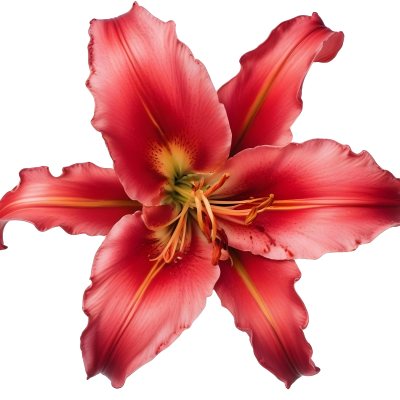 A Vibrant Red Lily With Delicate Petals Showcasing Intricate Details And Textures Set Against A Clean White Background Highlighting The Flower S Natural Beauty 29 517e