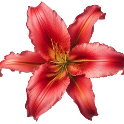 A Vibrant Red Lily With Delicate Petals Showcasing Intricate Details And Textures Set Against A Clean White Background Highlighting The Flower S Natural Beauty 8 5c5d