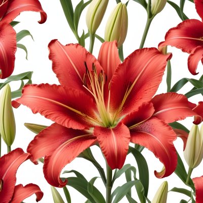 A Vibrant Red Lily With Delicate Petals Showcasing Intricate Details And Textures Set Against A Clean White Background Highlighting The Flower S Natural Beauty 9 Fdaa