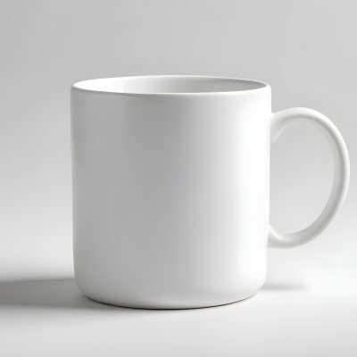 A White Ceramic Mug With A Handle On A White Surface Minimalist Style Clean And Simple Design Soft Lighting Plain White Background 21 7a62