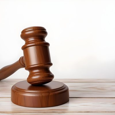 A Wooden Gavel On A Wooden Surface The Gavel Is Brown And Shiny The Background Is White And Blurred The Lighting Is Bright 26 Ea68