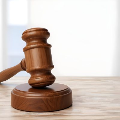 A Wooden Gavel On A Wooden Surface The Gavel Is Brown And Shiny The Background Is White And Blurred The Lighting Is Bright 33 5fea