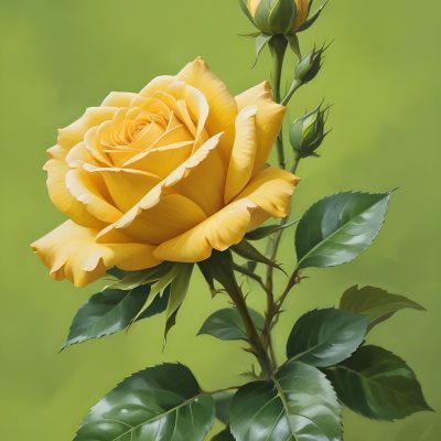 A Yellow Rose In Bloom