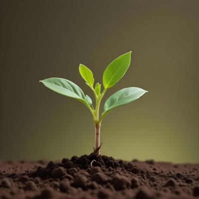 A Young Green Plant Sprouting From Soil With Several Fresh Leaves 1 C408