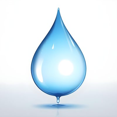 Digital Painting A Blue Water Drop With A Pointy Top And A Small Shadow In A Water Background Bold And Slim Lines Brush Strokes 5 2e21