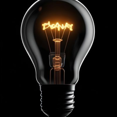 Light Bulb With Glowing Filament On A Black Background The Bulb Is Clear And The Filament Is Bright Orange 29 9b7c