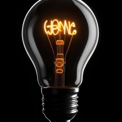 Light Bulb With Glowing Filament On A Black Background The Bulb Is Clear And The Filament Is Bright Orange 42 5181