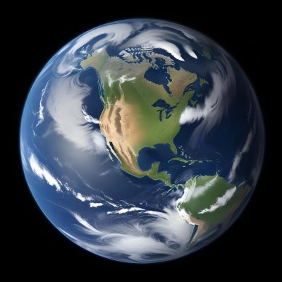Planet Earth With Visible Continents Oceans And Cloud Formations Showcasing North America Prominently Set Against A Dark Space Background 23 3437