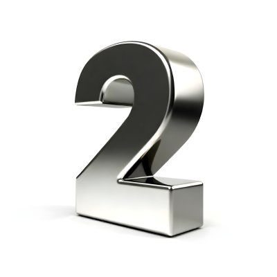 Silver Number Two With A Metallic Texture Casting A Soft Shadow On A White Surface Simple And Clean Design Studio Lighting 25 4077