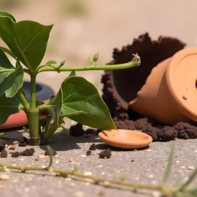 Young Green Plants Sprouting From Soil With A Broken Terracotta Pot In The Background 1 23dc