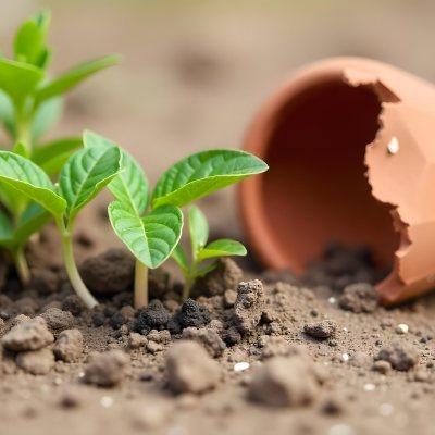 Young Green Plants Sprouting From Soil With A Broken Terracotta Pot In The Background 3 B1db
