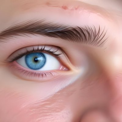 A White Man Age 25 With Blue Eyes And Short Blue Hair Close Up Of The Face White Background 2 7d73