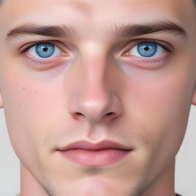 A White Man Age 25 With Blue Eyes And Short Blue Hair Close Up Of The Face White Background 20 34be