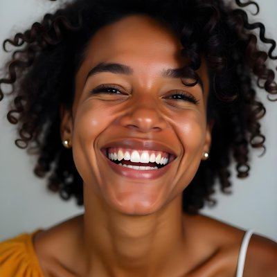 A Young Black Woman With Curly Dark Hair And A Warm Friendly Smile 26 89d7