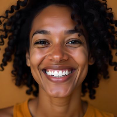 A Young Black Woman With Curly Dark Hair And A Warm Friendly Smile 4 Aec3