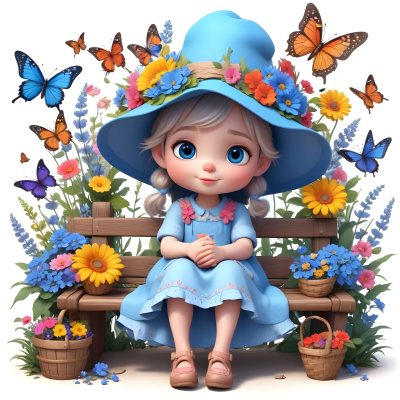 Adorable Cartoon Style A Young Girl With Large Blu 32 8952