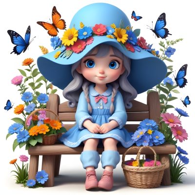 Adorable Cartoon Style A Young Girl With Large Blu 33 4301