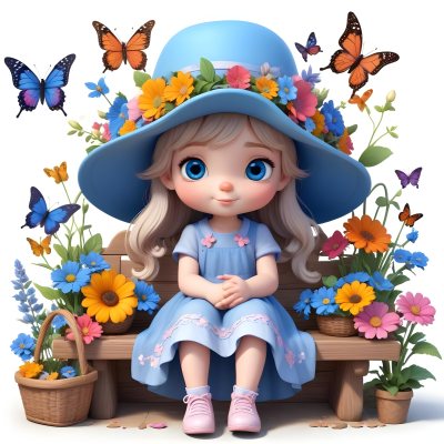 Adorable Cartoon Style A Young Girl With Large Blu 41 Aac5