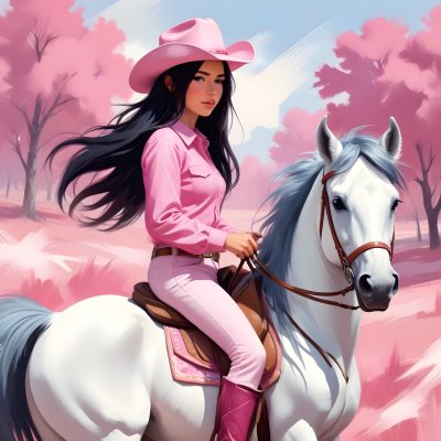 Digital Painting A Young Caucasian Girl With Long 122 6d8b