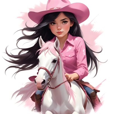Digital Painting A Young Caucasian Girl With Long 123 9352