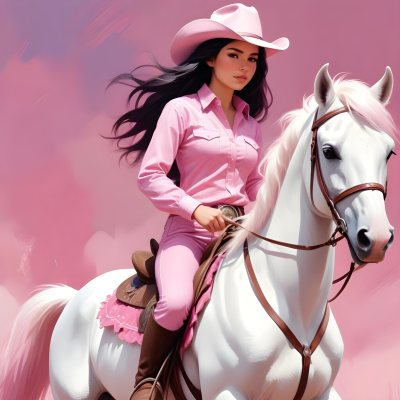 Digital Painting A Young Caucasian Girl With Long 124 3eba