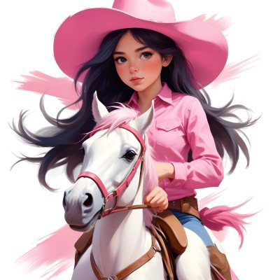 Digital Painting A Young Caucasian Girl With Long 129 3d1c