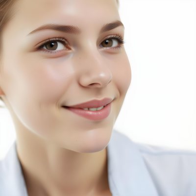 Young Woman Of Caucasian Descent Approximately 25 Years Old With Light Brown Hair And A Slight Smile She Is Wearing A Light Blue Shirt The Background Is Plain And Light Colored 15 B8fa