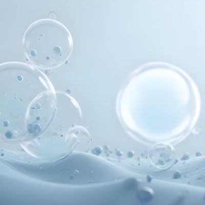 3d Model Bubbles With Molecules Inside Light Blue Background With Blurred Lights And Abstract Shapes Figure Octane Render Volumetric Highly Detailed Videogame Aesthetic 18 8453