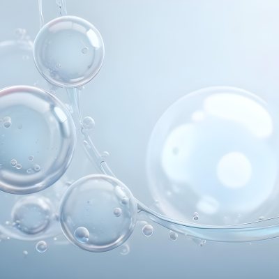 3d Model Bubbles With Molecules Inside Light Blue Background With Blurred Lights And Abstract Shapes Figure Octane Render Volumetric Highly Detailed Videogame Aesthetic 27 9af7