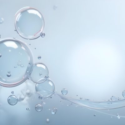 3d Model Bubbles With Molecules Inside Light Blue Background With Blurred Lights And Abstract Shapes Figure Octane Render Volumetric Highly Detailed Videogame Aesthetic 5 9d8c