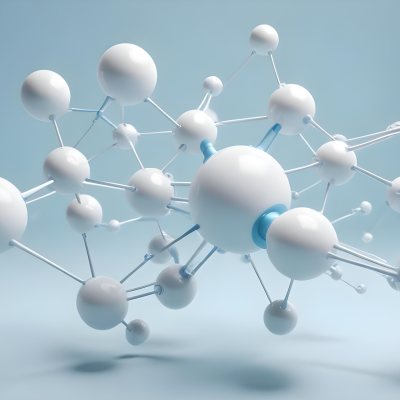 3d Model White Spheres Connected By Thin Rods Forming A Molecular Structure Soft Lighting Clean And Minimalist Design Scientific Visualization Abstract Representation Light Blue Background Figure Octane Render 12 Deeb