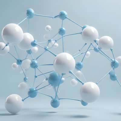 3d Model White Spheres Connected By Thin Rods Forming A Molecular Structure Soft Lighting Clean And Minimalist Design Scientific Visualization Abstract Representation Light Blue Background Figure Octane Render 17 E299