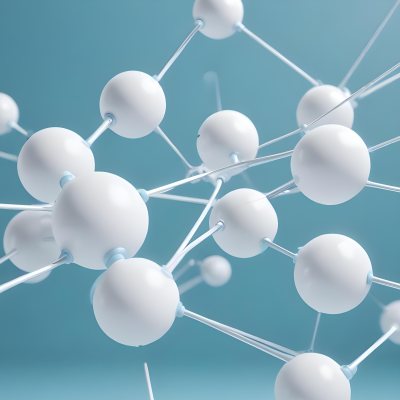 3d Model White Spheres Connected By Thin Rods Forming A Molecular Structure Soft Lighting Clean And Minimalist Design Scientific Visualization Abstract Representation Light Blue Background Figure Octane Render 20 C0be
