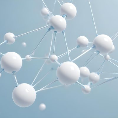 3d Model White Spheres Connected By Thin Rods Forming A Molecular Structure Soft Lighting Clean And Minimalist Design Scientific Visualization Abstract Representation Light Blue Background Figure Octane Render 24 D3e5