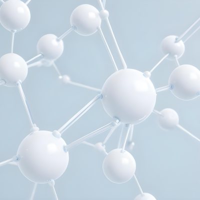 3d Model White Spheres Connected By Thin Rods Forming A Molecular Structure Soft Lighting Clean And Minimalist Design Scientific Visualization Abstract Representation Light Blue Background Figure Octane Render 31 62d3