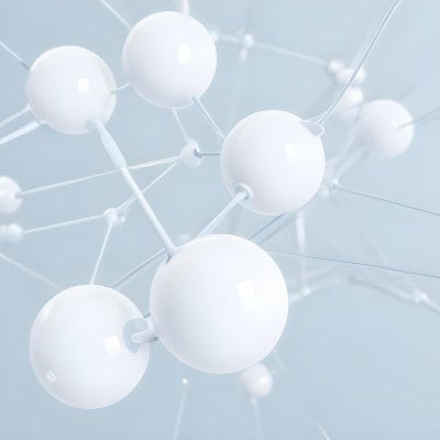 3d Model White Spheres Connected By Thin Rods Forming A Molecular Structure Soft Lighting Clean And Minimalist Design Scientific Visualization Abstract Representation Light Blue Background Figure Octane Render 5 6fef
