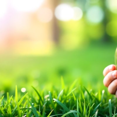 Child S Hands Holding A Light Bulb Lush Green Grass With Bokeh Effect Bright Sunlight Concept Of Environmental Conservation And Sustainable Energy 45 B6bc