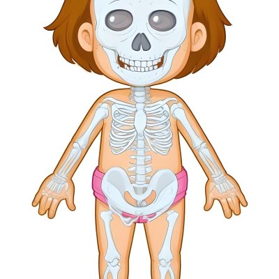 Digital Painting A Cartoon Character With A Skeleton Design Featuring A Smiling Skull For A Head And A Childlike Body The Character Has Brown Hair And Is Depicted With A Light Skin Tone The Skeleton Is Prominently Dis 9 Eac6