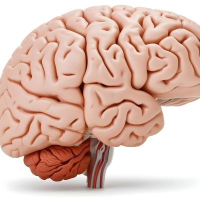 Human Brain With Gyri And Sulci Cerebellum Brainstem Anatomical Model Medical Illustration White Background Detailed Texture Educational Resource Scientific Visualization 21 6a2d