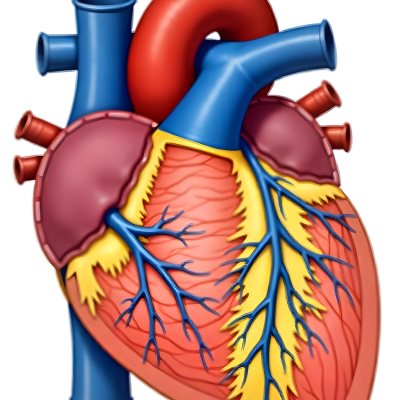 Human Heart With Veins And Arteries Detailed Anatomical Illustration Red And Blue Vessels Yellow Fat Tissue White Background Medical Diagram 14 Dc99
