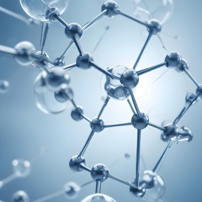 Molecular Structure With An Abstract Scientific Background Featuring Interconnected Molecules In Blue Tones 10 Dcc7