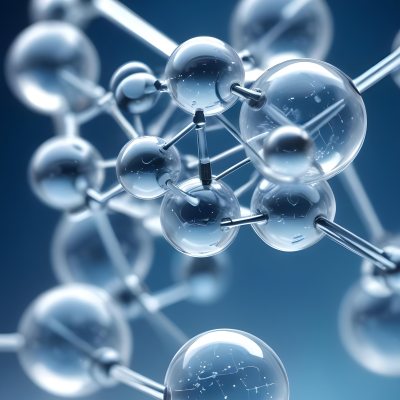 Molecular Structure With An Abstract Scientific Background Featuring Interconnected Molecules In Blue Tones 12 C92a