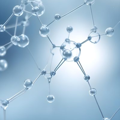 Molecular Structure With An Abstract Scientific Background Featuring Interconnected Molecules In Blue Tones 6 Fca8