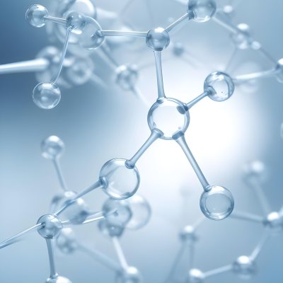 Molecular Structure With An Abstract Scientific Background Featuring Interconnected Molecules In Blue Tones 7 30aa