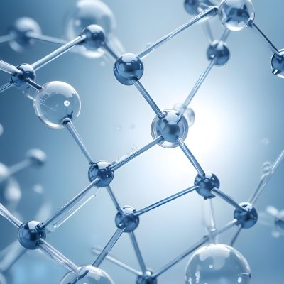 Molecular Structure With An Abstract Scientific Background Featuring Interconnected Molecules In Blue Tones 9 9377