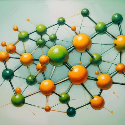 Oil Painting Abstract Molecular Structure