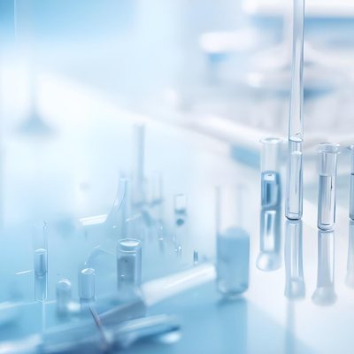 Several Transparent Glass Vials And Test Tubes Filled With Clear Liquid Arranged On A Reflective Surface With A Blurred Laboratory Background 14 9020