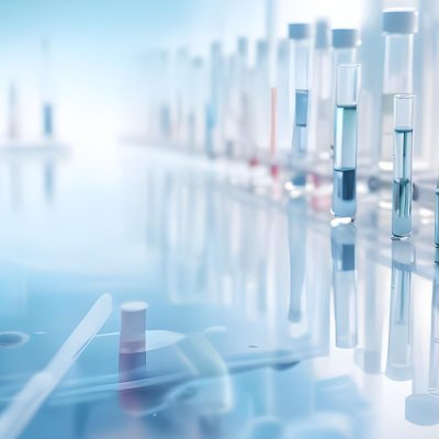 Several Transparent Glass Vials And Test Tubes Filled With Clear Liquid Arranged On A Reflective Surface With A Blurred Laboratory Background 9 Dc1c